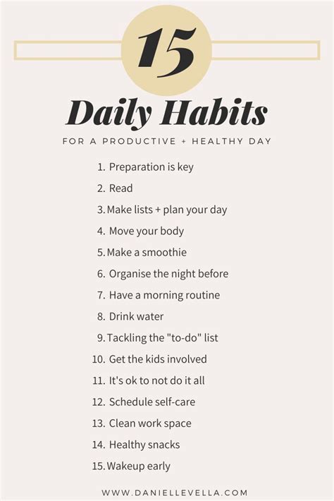 15 Daily Tips And Habits For A Productive And Healthy Day Daily