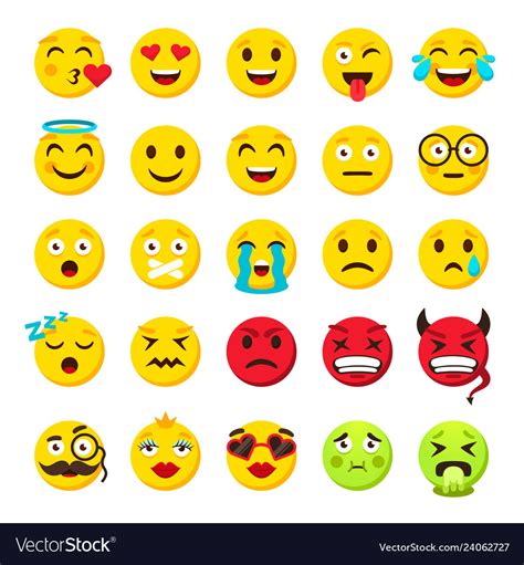 Smiley Emoji Side View Set Vector Smileys Emoticon Or Icon Face Porn
