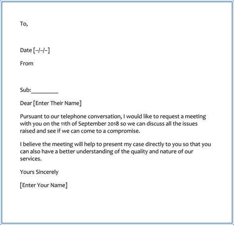 Sample Request Letter For Meeting Appointment With Client For Business