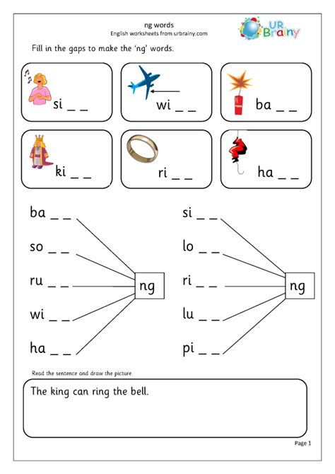 Let's look at words with the sound /ng/. ng words - Letters and Sounds by URBrainy.com