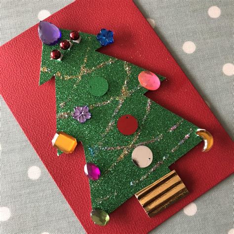 Simple Handmade Christmas Card Idea For Kids Blissful Domestication