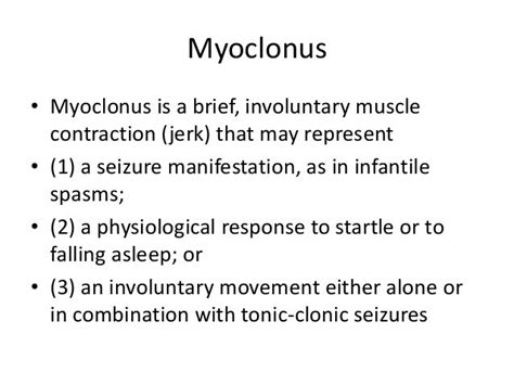 Approach Myoclonus