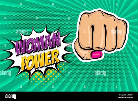 Girl Woman Power Fist Pop Art Style Stock Vector Image And Art Alamy