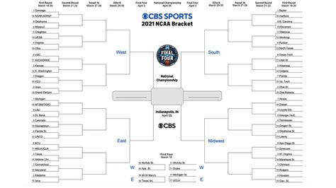 Online 2022 Printable Ncaa Bracket 2021 With Game Times Gratuit