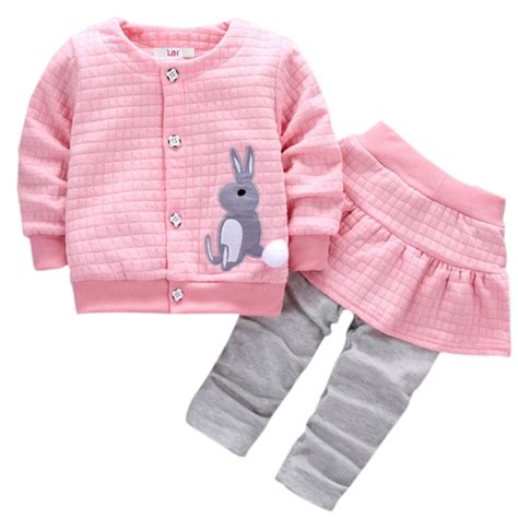 2018 0 3t Newborn Girls Clothes Autumn Winter Baby Girls Set Rabbit