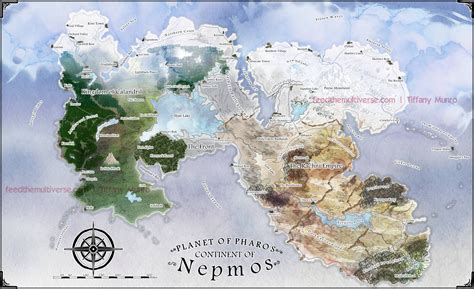 Artstation Nepmos Fantasy Continent Watercolor Texture Map Poster