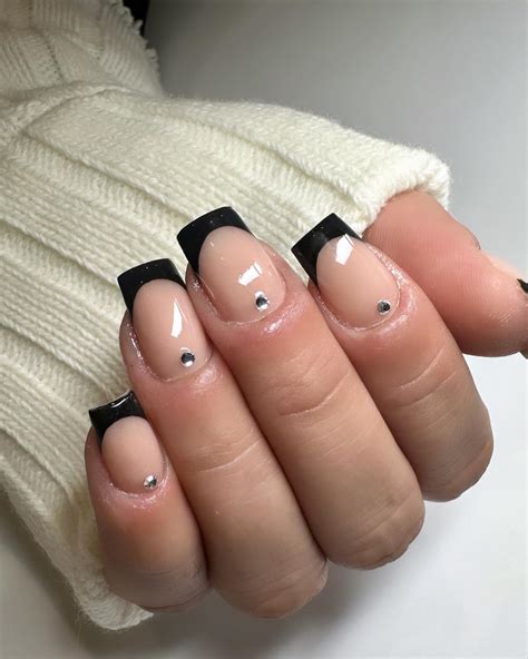 Get Glam With French Nails In Black The Perfect Way To Up Your Nail