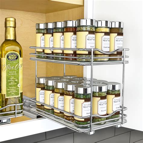Lynk Professional 6 14 Wide Double Pull Out Spice Rack Organizer For