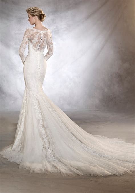 pronovias otilde long sleeves mermaid lace wedding dress designer bridal room