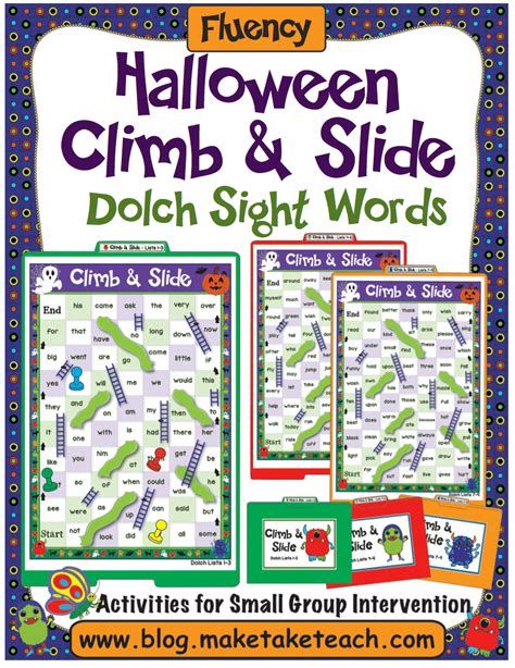Sight Word Halloween Climb And Slide Make Take And Teach