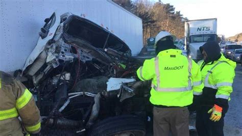 3 Tractor Trailers Involved In Crash On Massachusetts Turnpike