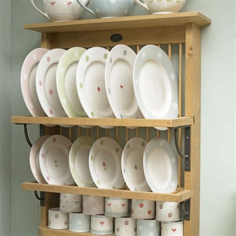 This diy project will organize a small dish washing area. Varnished White Oak Wood Display Plate Rack With Bottom ...