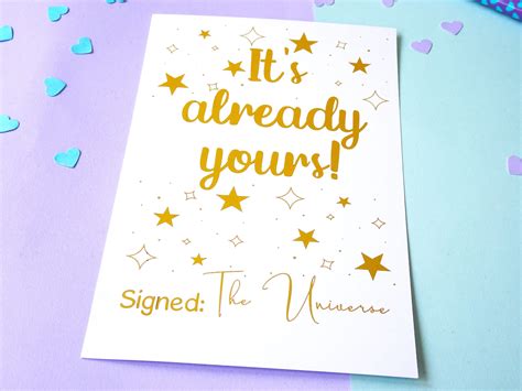 Its Already Yours Signed The Universe Foil Quote Print Etsy