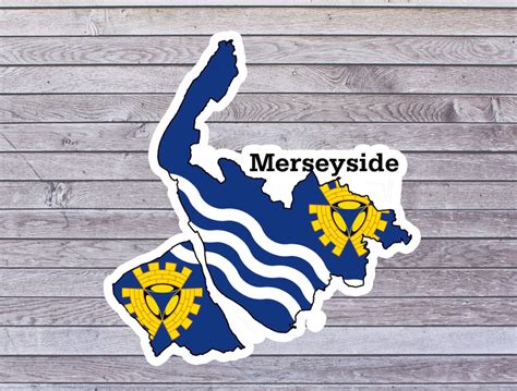 Merseyside County Map Sticker Flag For Laptop Book Fridge Etsy