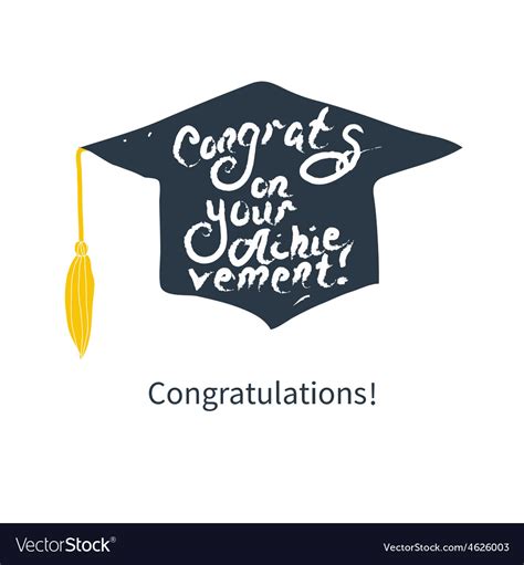 Greeting Card With Congratulations Graduate Vector Image