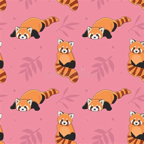 Cute Red Panda Pattern Stock Illustrations 819 Cute Red Panda Pattern