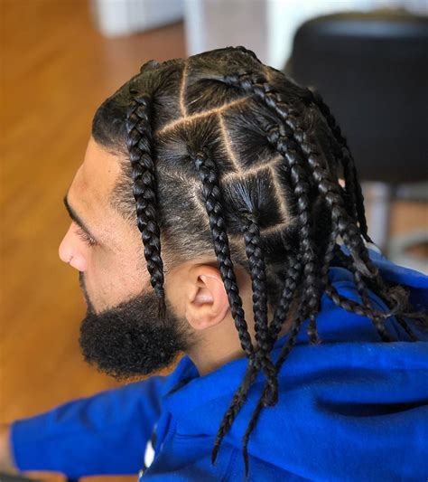 Combining chunky and thin braids is unexpected. Alisha Renee on Instagram: "Men Plaits" | Plaits ...