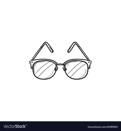 eyeglasses hand drawn outline doodle icon vector image