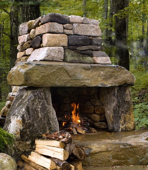 Rustic Outdoor Fireplace