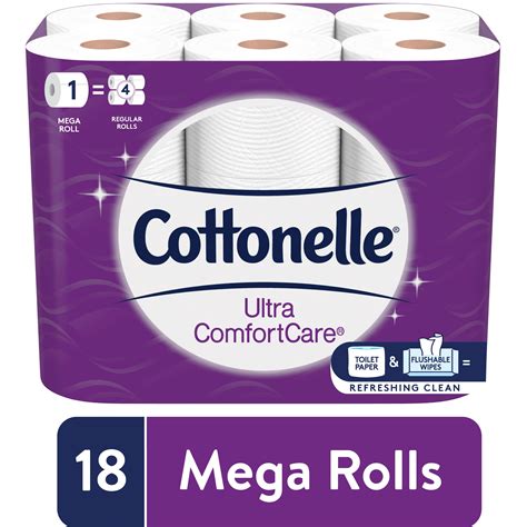 Cottonelle Ultra Comfortcare Soft Toilet Paper 18 Mega Rolls Walmart