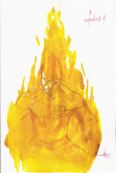 Human Torch In Emanuele Emmas Gabriele Dellotto Comic Art Gallery Room