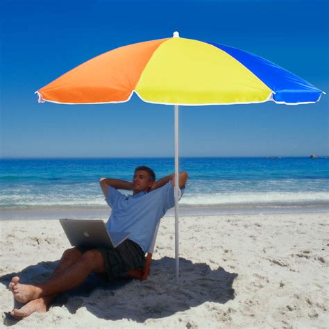7′ Nylon Beach Sun Umbrella Height Adjustable Wtilt Uv 30 China