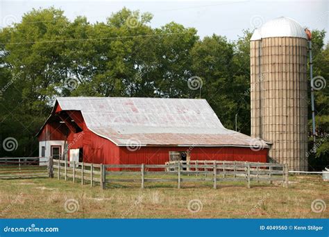 Red Barn And Silo Stock Photo Image Of Tennessee Silo 4049560