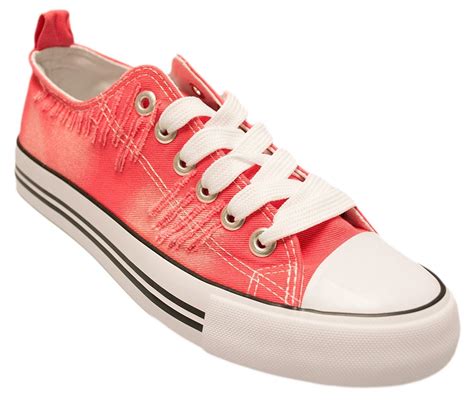 Womens Casual Canvas Shoes Solid Colors Low Top Lace Up Flat Fashion