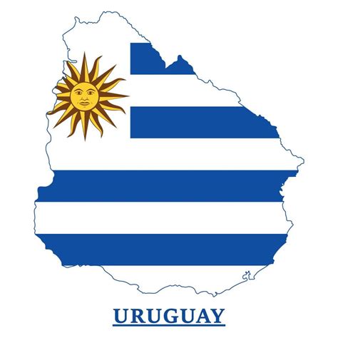 Diseño Del Mapa De La Bandera Nacional De Uruguay Ilustración De La Bandera Del País De Uruguay