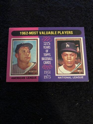1975 Topps 200 1962 Most Valuable Players Mantlewills Ebay