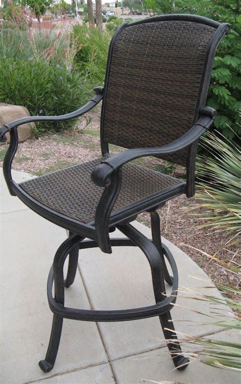 Santa Clara Outdoor Patio Swivel Bar Stools Cast Aluminum Set Of 4 Chairs