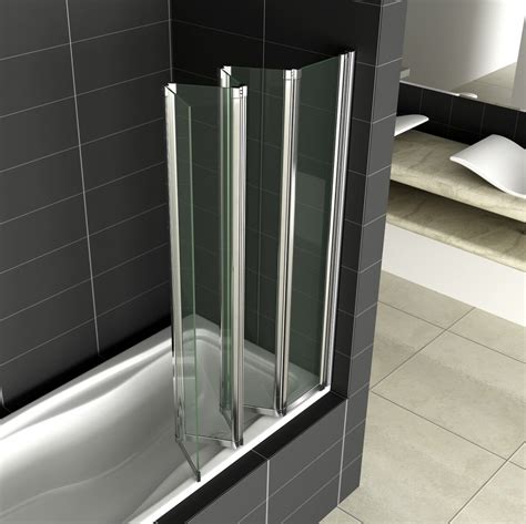 45 Fold Aica Chrome Folding Bath Shower Screen 6mm Glass Door Panel Ebay