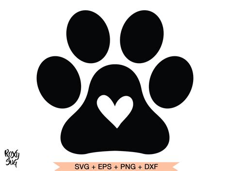 Paw Print SVG Paw Print With Heart Svg Dog Paw Svg File | Etsy Ireland