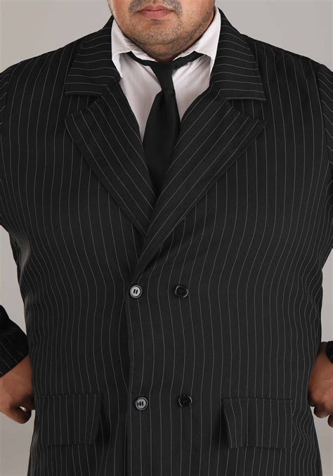 Gangster Plus Size Pinstripe Costume Mobster Costume