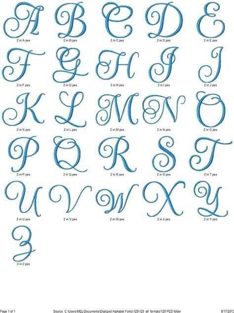 Font Monogram 129 Machine Embroidery Monogram Font Alphabet Etsy