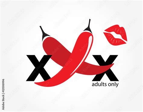 Red Hot Chili Peppers With Lips Mark And Xxx Adults Only Text Vector
