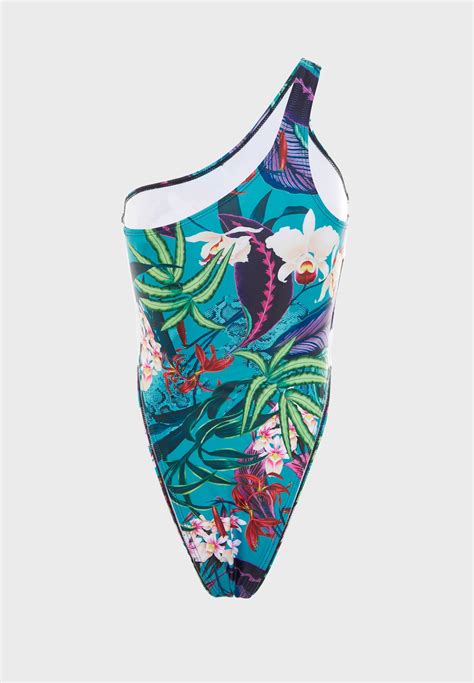 Buy Missguided Prints Cut Out One Shoulder Printed Swimsuit For Women