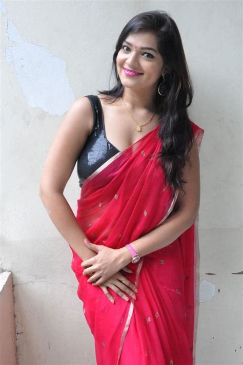 Actress Ashwini Hot Stills In Red Saree Moviegalleri Net