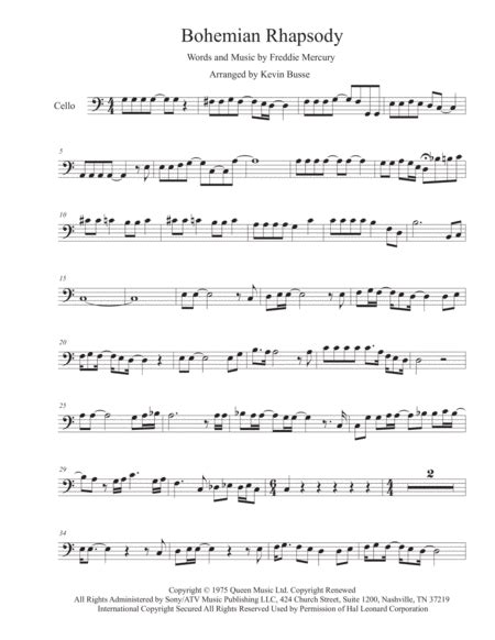 Bohemian Rhapsody Easy Piano Free Music Sheet
