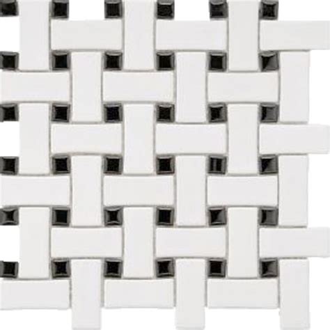 Cc Mosaics Matte White And Black Basket Weave Mosaic 12x12 Tiles Direct