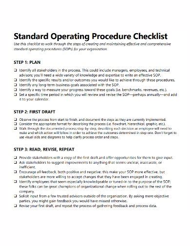 15 Standard Operating Procedure Templates Pdf Doc