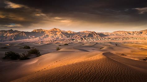 Hd Wallpaper Desert Under Cloudy Sky Panorama Great Sand Dunes