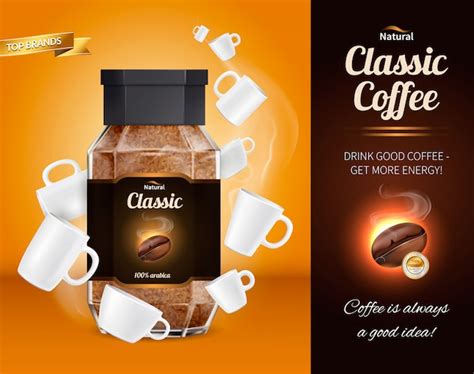 Free Vector Coffee Advertisement Realistic Composition