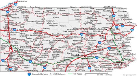 Map Of Pennsylvania Roads Ranee Casandra