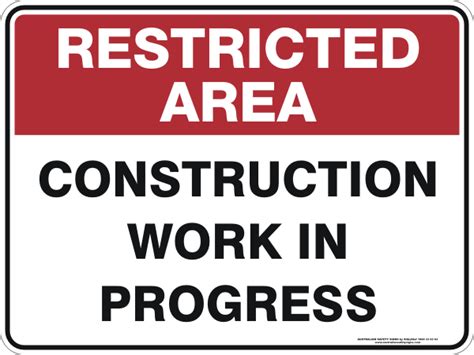 Construction Work In Progress Australian Safety Signs