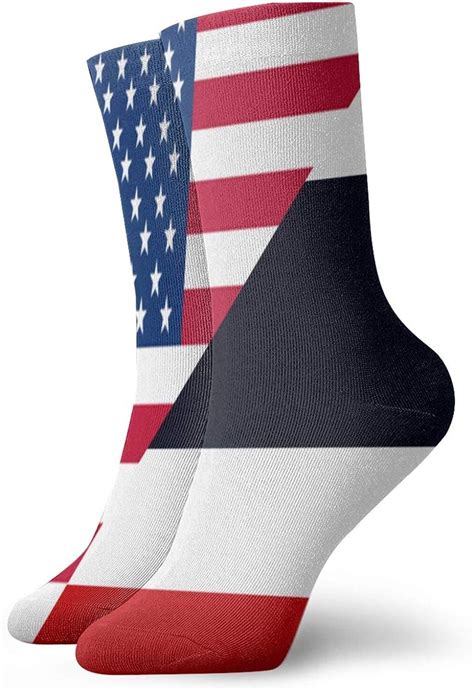 Thailand And American Flag Unisex Dress Socks Novelty Ankle