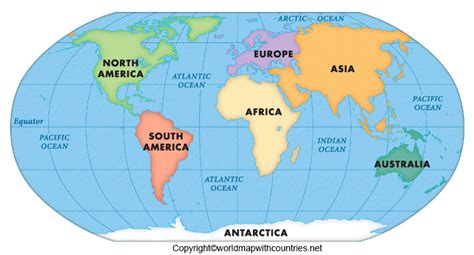 World Map Continents And Oceans World Map With Countries