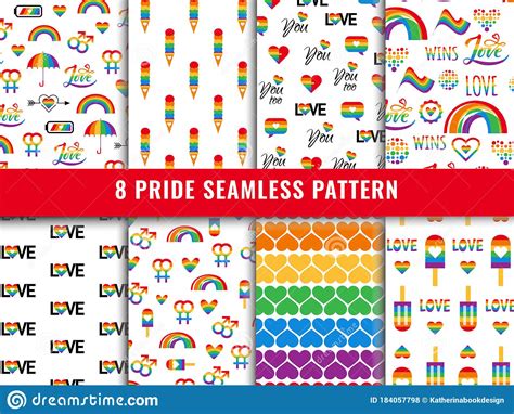 Pride Lgbt Seamless Pattern Background Vector Set Stock Vector Illustration Of Color Arrow