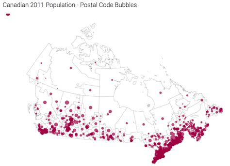 Canadian Postal Code Map Bubbles