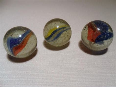 3 Large Age Old Marbles From Lauscha Glass Collectibles Approx 3 Cm